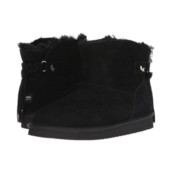 Koolaburra by UGG Women Jaelyn Ankle Mini Black Leather Booties sz 9 - Picture 1 of 14